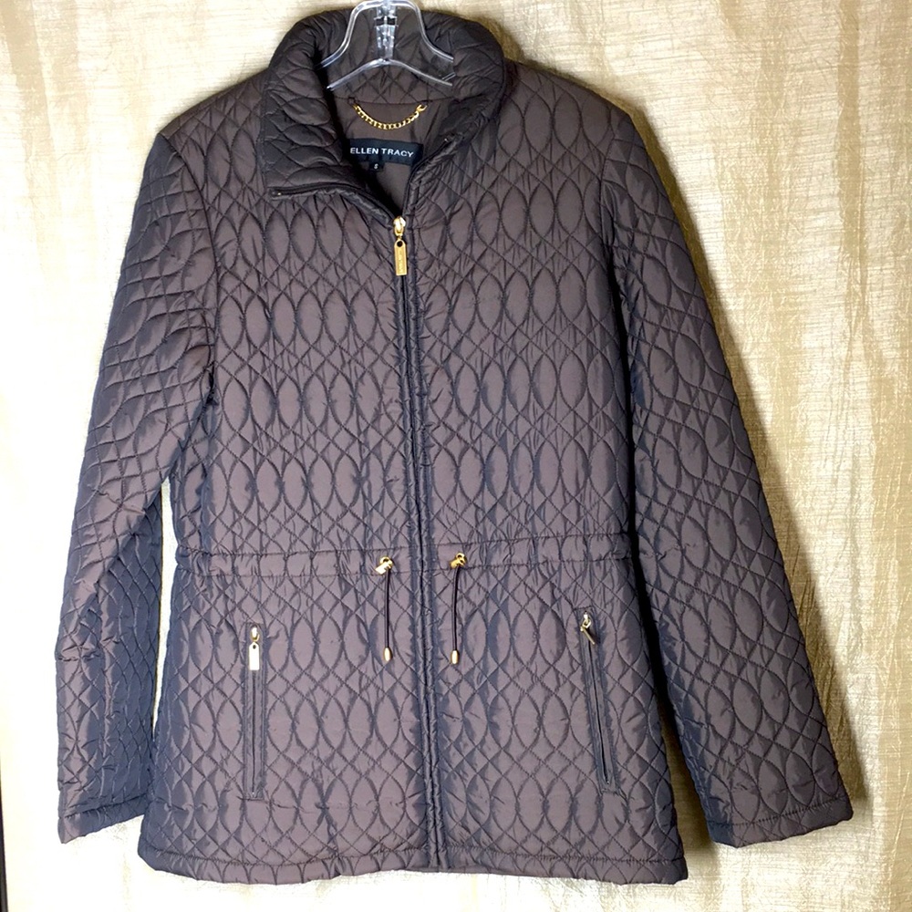 Ellen Tracy New brown jacket small quilted S to M